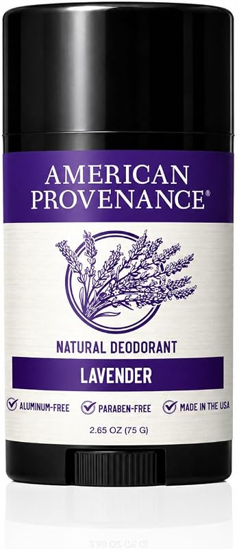 Desodorante American Provenance com fragrância de lavanda, sem alumínio e óleos essenciais — Pacote com 1