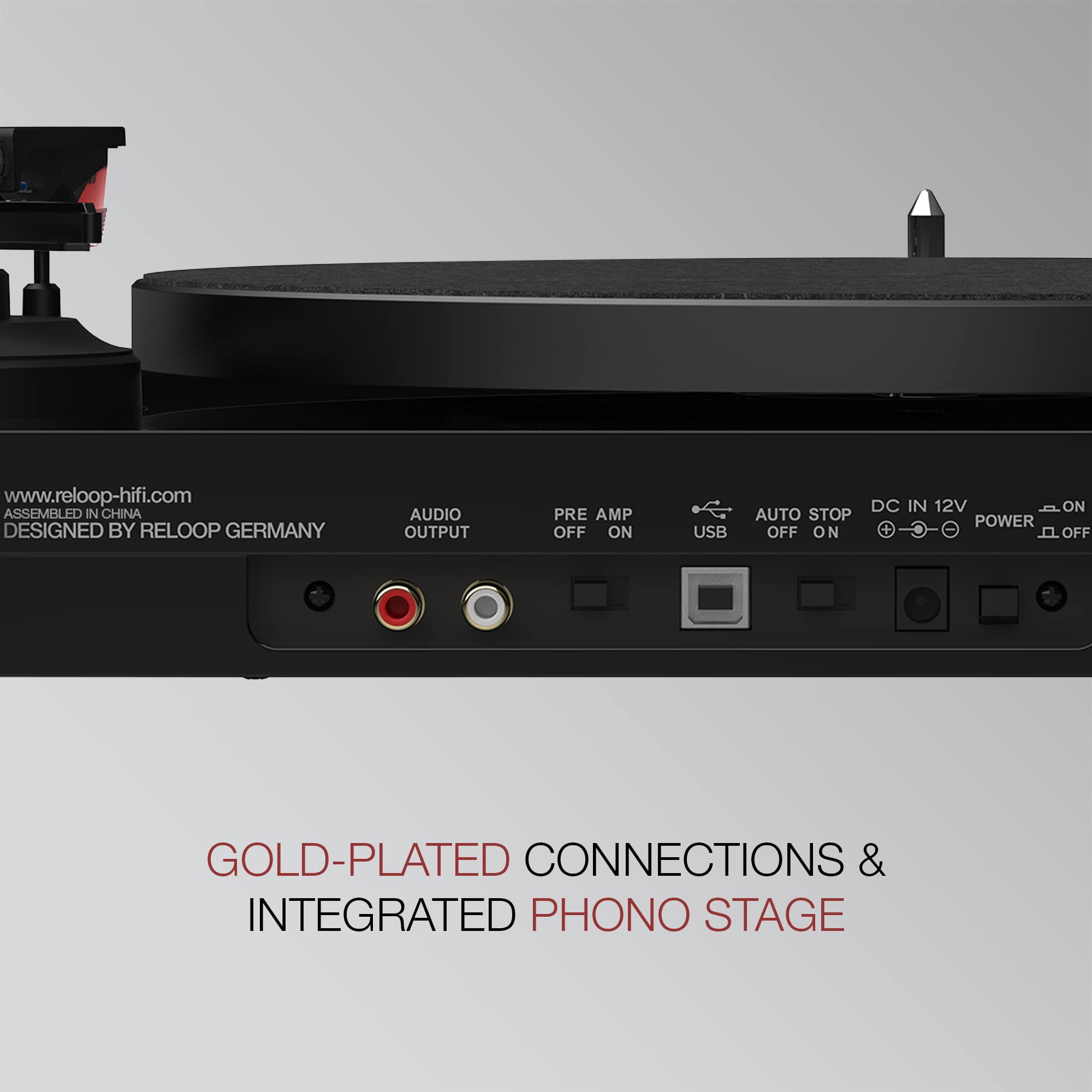 Reloop Turn 3 MK2 | Autentico Giradischi HiFi Con Trazione Di Precisione A Cinghia Con Interfaccia Digitale USB-Audio, Testina Ortofon 2M Red Preassemblata, Anti-Skating