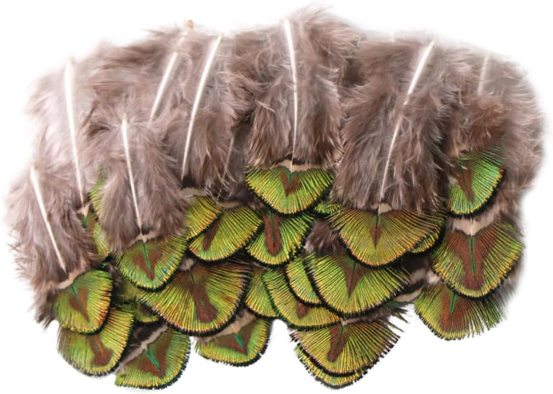 HAKIDZEL 100pcs Natural Peacock Pattern Soft DIY Crafts for Jewelry Accessories Floral Arrangements Wedding Decor Handmade Supplies