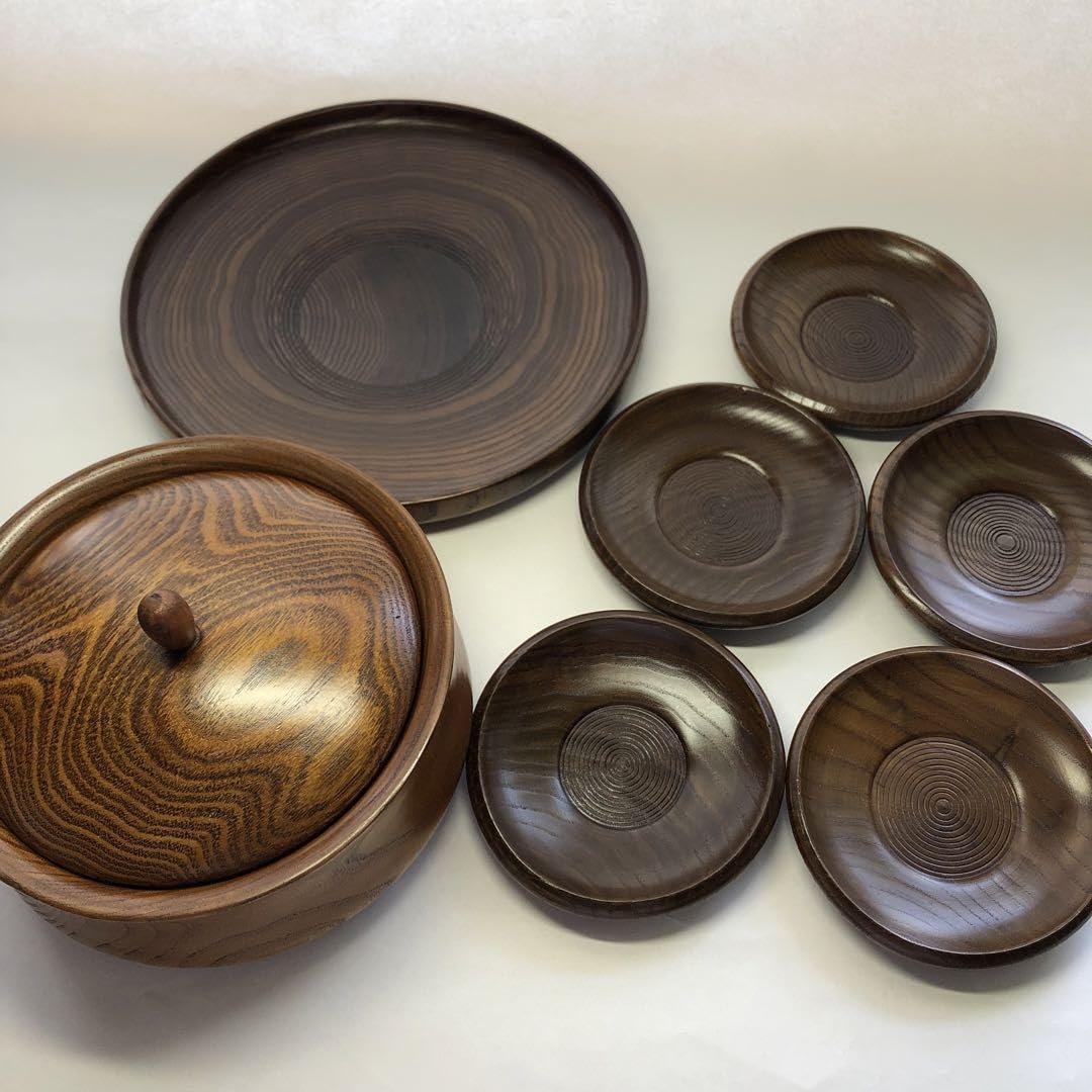 【新品】 山中漆器 盆、菓子鉢、菓子受け、茶托、セット 木箱入り Amazon.co.jp: 山中漆器 蓋付菓子鉢 盆 茶托セット うるし塗装