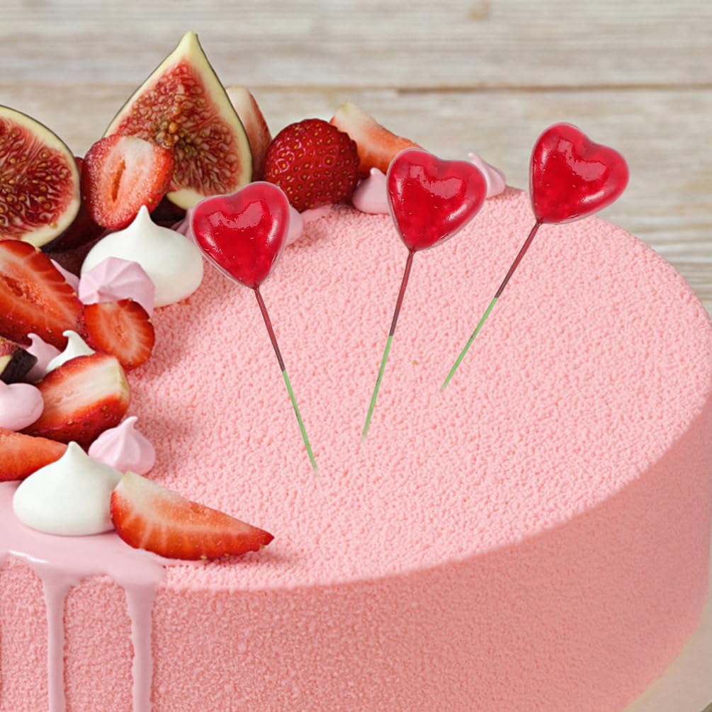 NUOBESTY 20pcs Red Heart Cake Toppers Valentine’s Day Cake Decorations Cupcake Toppers for Wedding Party Bridal Shower Decorations Supplies - Image 4
