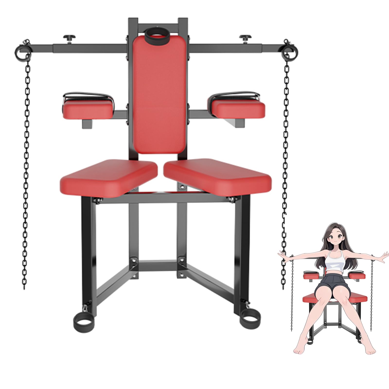 Verstellbarer Stuhl für erwachsene Paare, Fesselungs-Sex-Stuhl mit verstellbaren Handschellen, Fuß- und Halsfesseln, Erwachsenen-Bondage-Hocker für Paare, BDSM-Sex-Hocker mit Fesseln, ir, neuartiges B