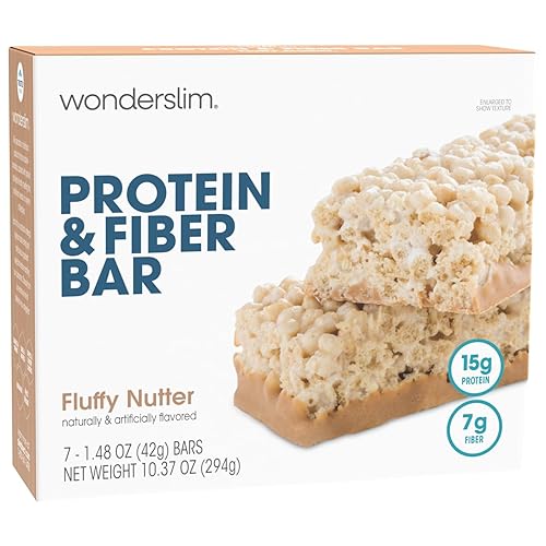 Miniatura 1 de Wonderslim Barra de proteína y fibra  Nombre del sabor bajo en carbohidratos 15g de proteína bajo azúcar alta fibra 160 calorías nutritiva Snack Bar