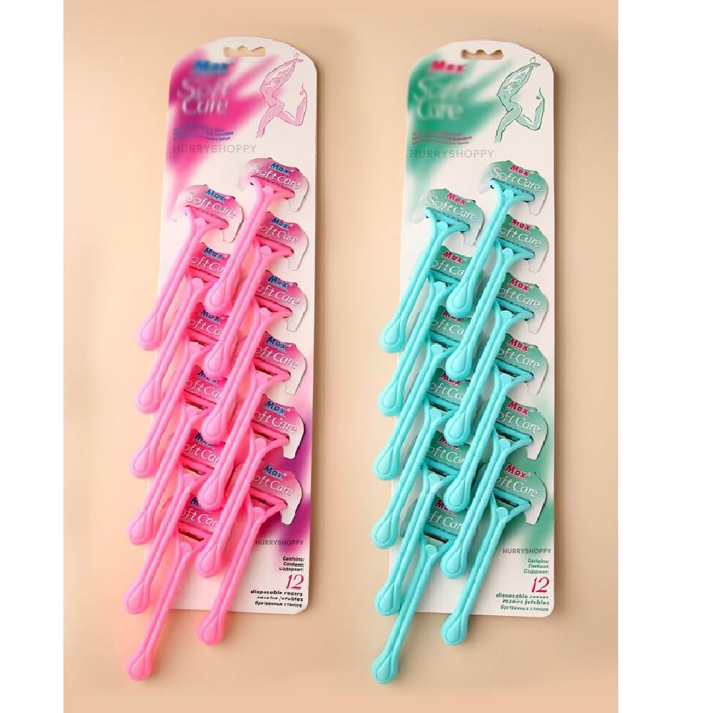 HURRYSHOPPY 12 Pcs Disposable Razor for Woman Man Sensitive Skin Private Part Double Blade Hair Removal Body Shaver & Bikini Shaving Razor Hair Remover Razors for Women Girls Smooth & Hassle-free Multicolor (12)