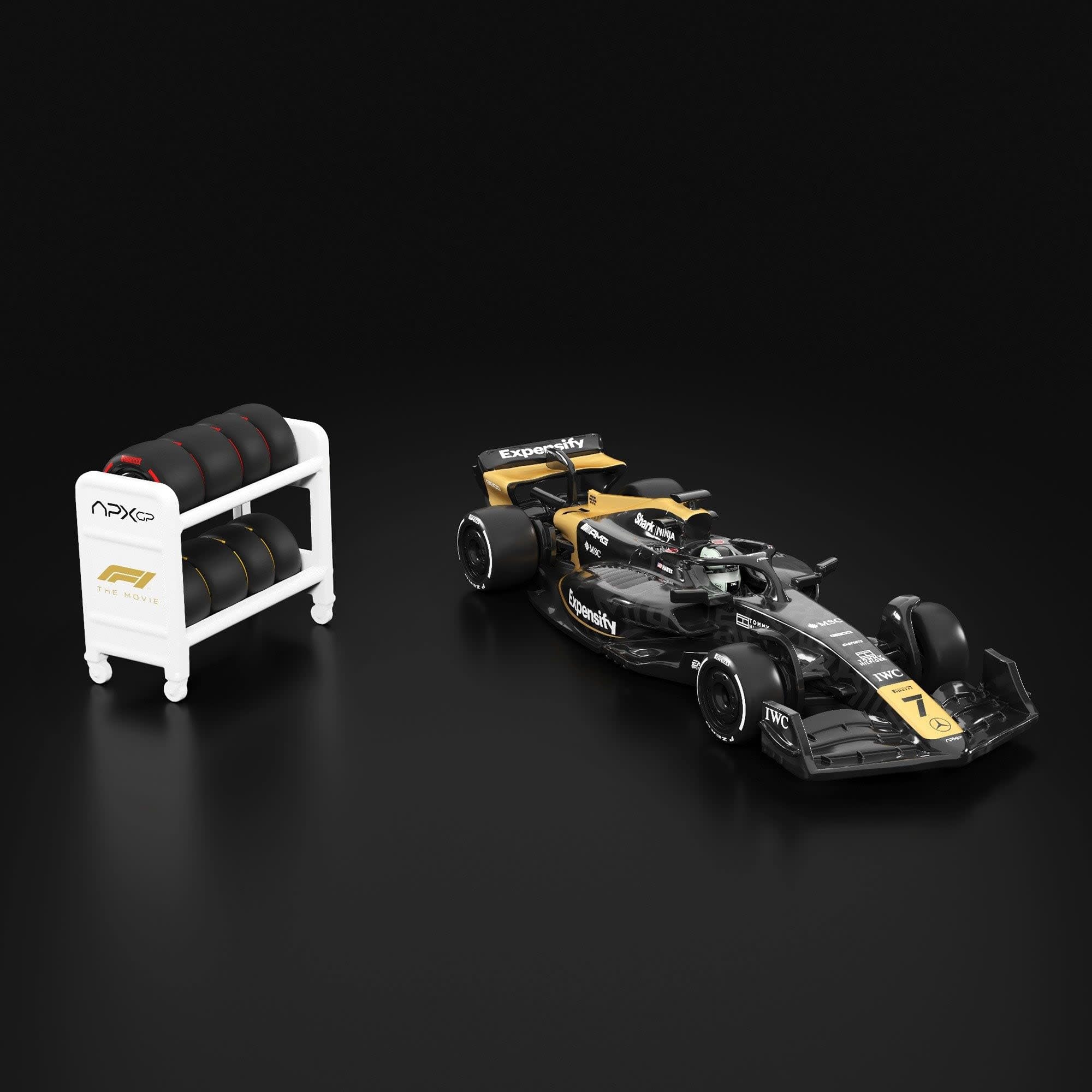 Hot Wheels F1 The Movie APXGP Diecast Car, Black with Gold Livery