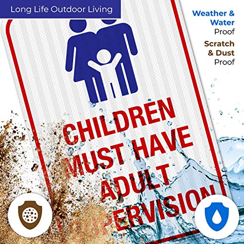 Cartel para Piscina, Niños con Supervisión Adulta, 12x18 Pulgadas miniatura 5