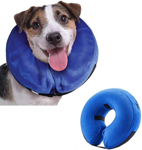 Emwel Pet Inflatable Collar for Large Dogs, Comfy Pet Collar Cone for Recovery, Inflatable Basic Dog Collars, L