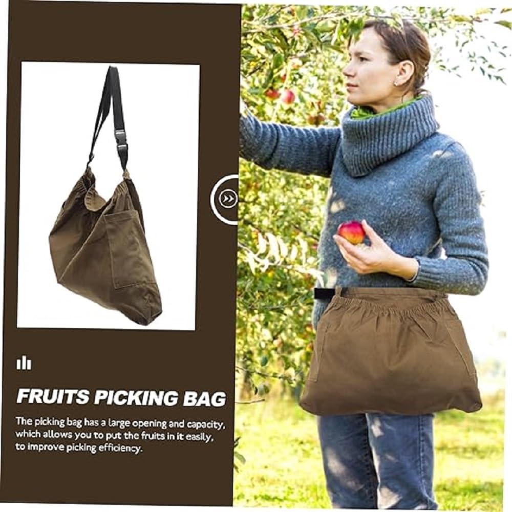 Sonhomay Harvest Picking Apron Outdoor Harvesting Apron Waist Belt Handless Fruit Picking Apron gardening apron for foraging hiking - Image 3