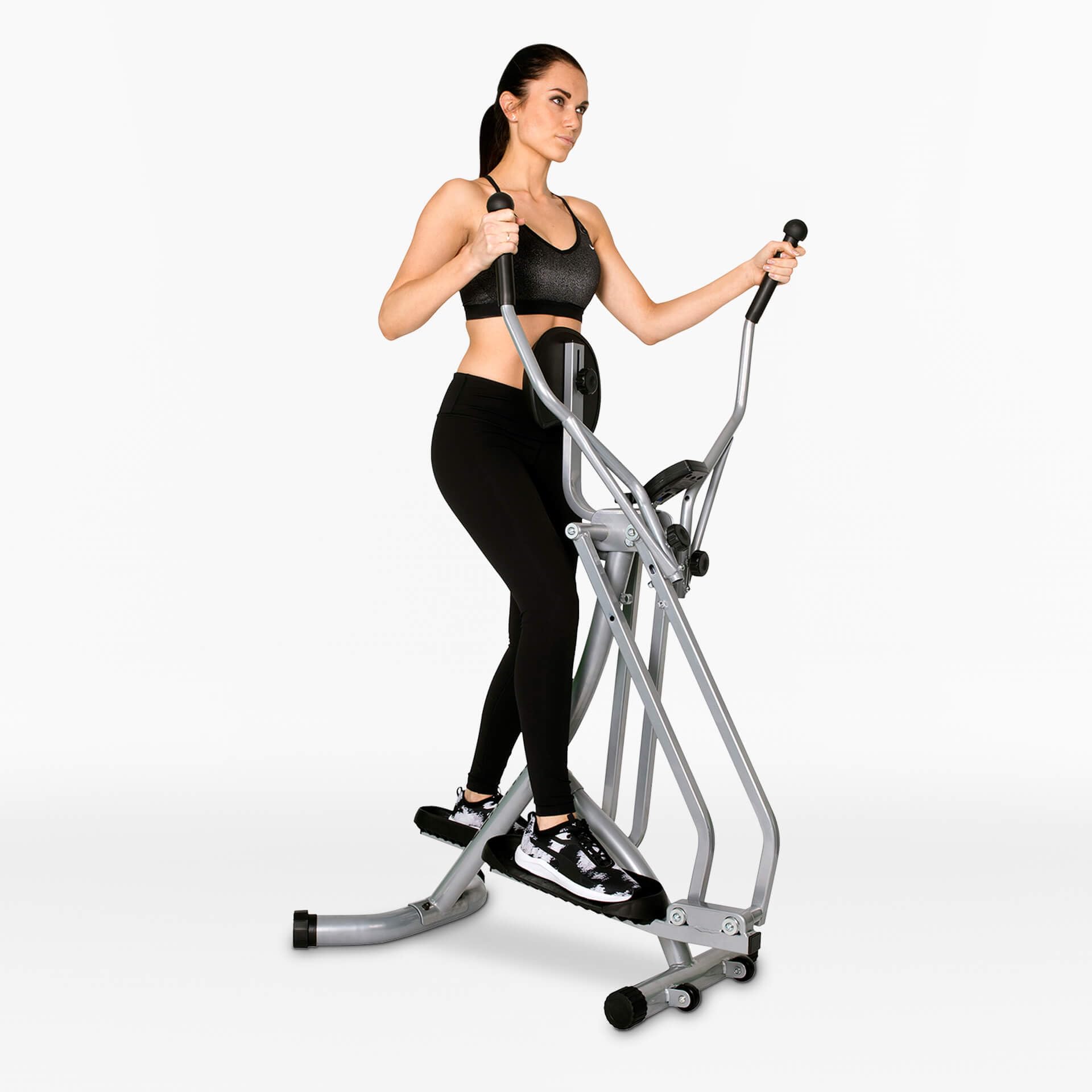 Christopeit Crosstrainer Walker Pliable, vélo elliptique pour la Maison, jusqu'à 100 kg, Ordinateur LCD, Peu encombrant, Compact, Silencieux