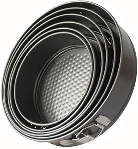 Miniatura 2 de Molde redondo desmontable para tarta de queso de acero al carbono metálico a prueba de fugas, molde antiadherente para hornear pasteles (7.1 in de