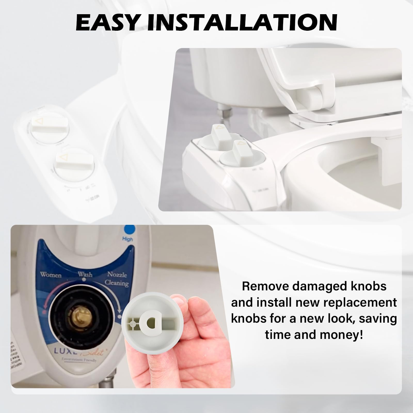 2 Pack Replacement Knob for Luxe Bidet Neo 120 185 Plastic Knob Replacement Bidet Accessories Compatible with Luxe — view 5