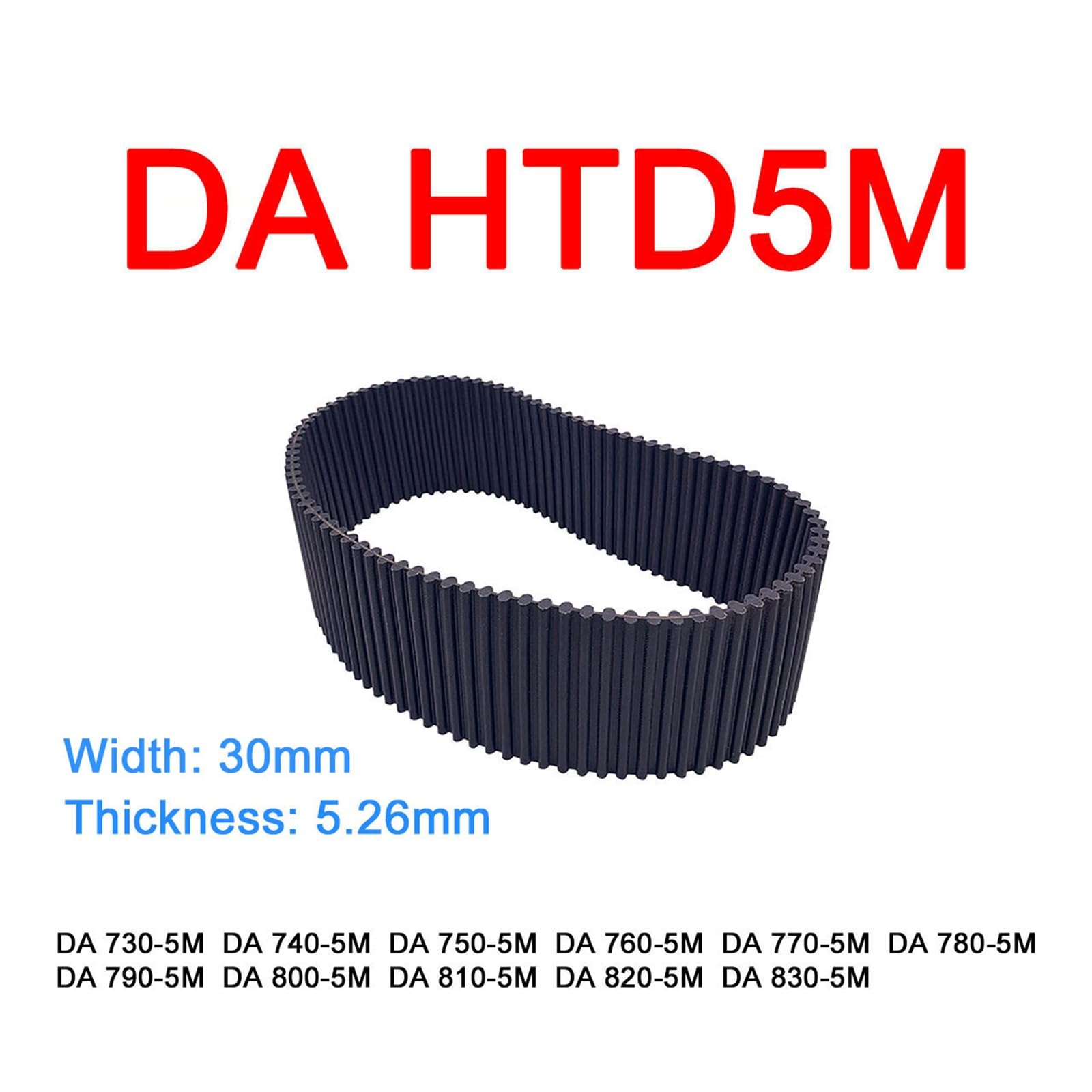 1Pc largeur 30mm DA HTD5M caoutchouc Arc dent courroie de distribution pas longueur 730 740 750 760 770 780 790 800 810 820 830mm courroie synchrone (Color : 810mm, Size : 1pc)