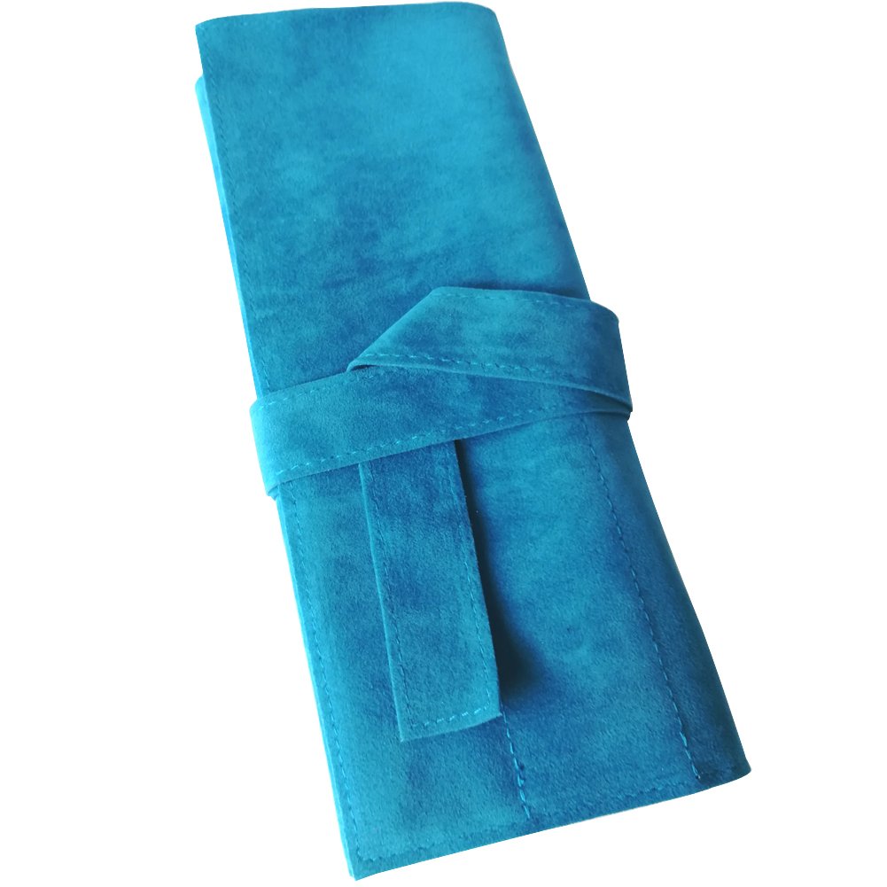 Friseurscherentasche aus Mikrofaserstoff, aufrollbar, für Friseure, Friseure, Blau