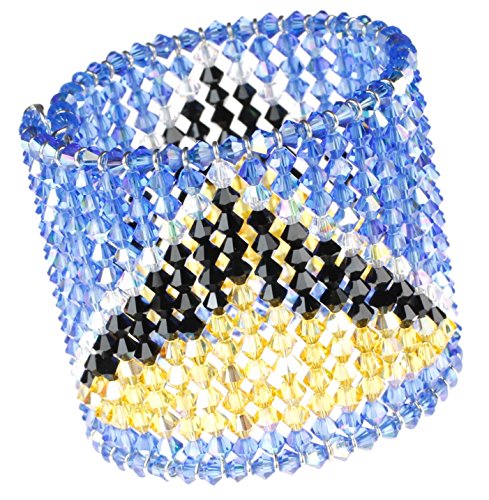 Karen Curtis Swarovski Crystal St. Lucia Flag Cuff Bracelet #TOP2