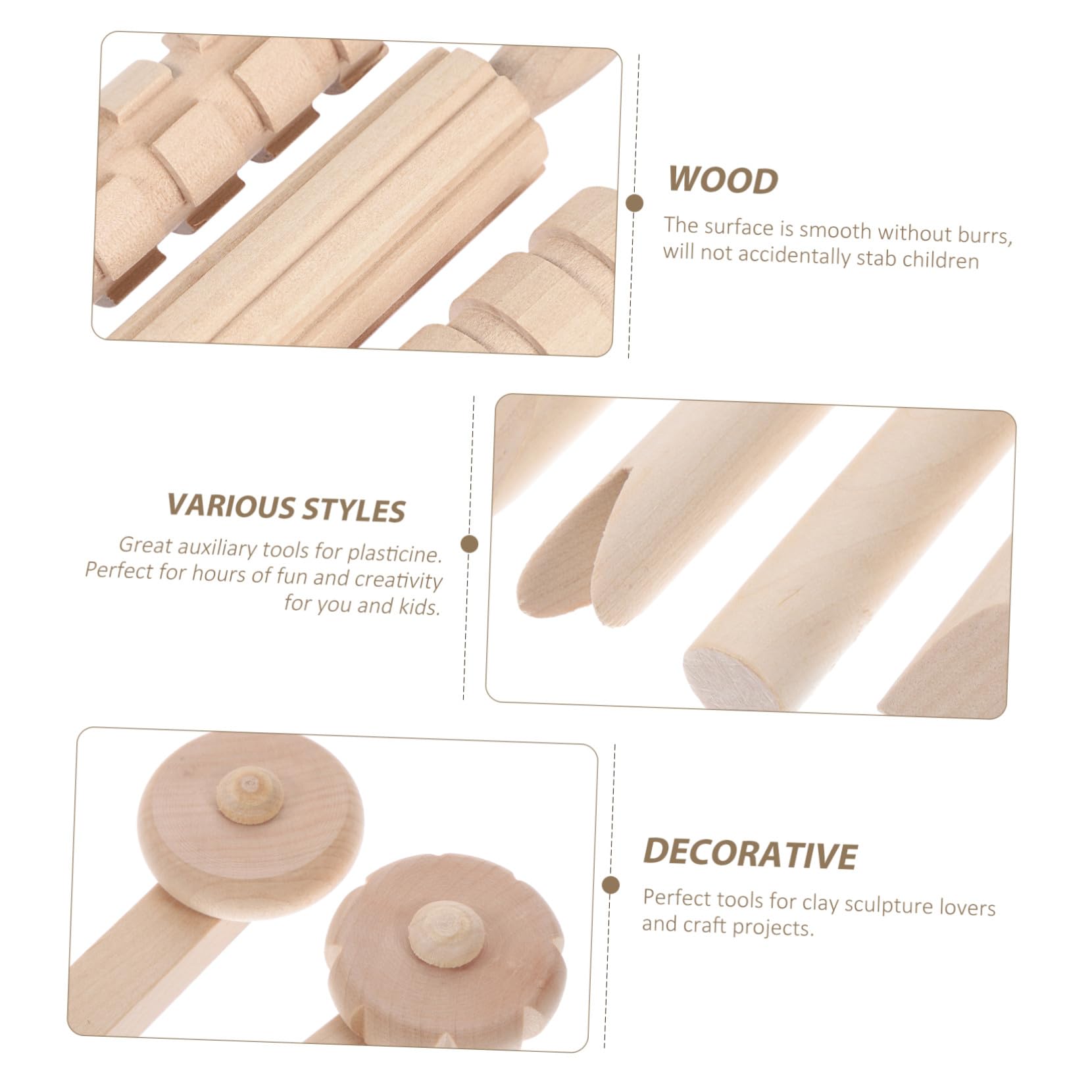 Outil en Bois pour Modelage Garçon et Filles 1 Set , Lot de 12 de Pièces