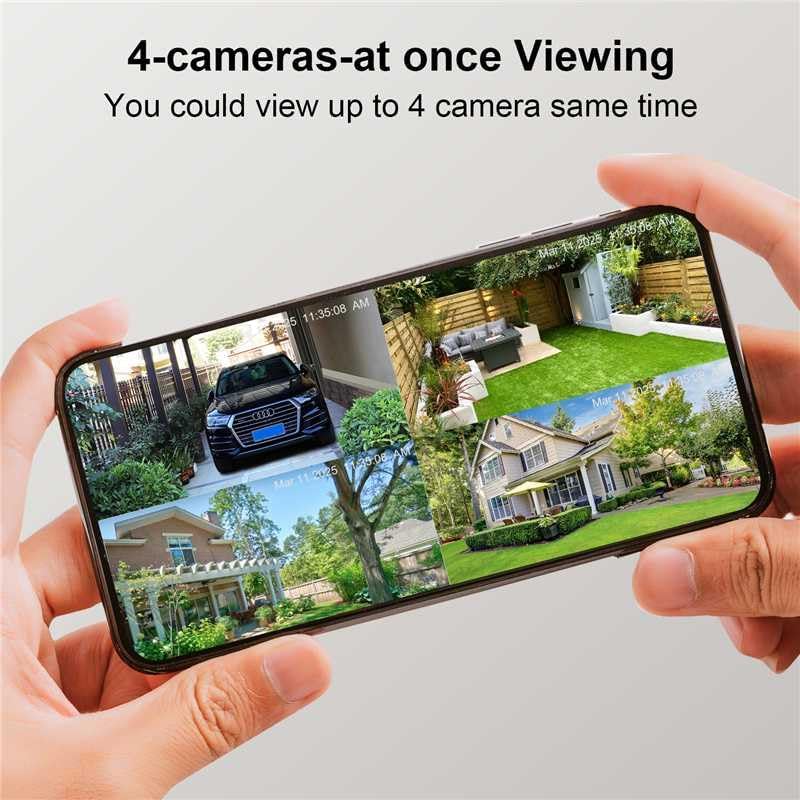 Miniatura 4 de Cámaras de seguridad WiFi para exteriores, cámaras 5G2.4G para energía solar de seguridad en el hogar con doble lente, detección de movimiento,