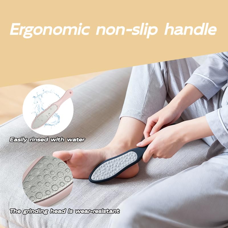 2 piezas Lima para Pies Durezas, Lima Pies, Lima Durezas Pies, Lima Doble Cara para Pies Secos y Húmedos, Ideal para Pedicuras en Casa y Profesionales, Elimina Piel Muerta y Dura,Black y Pink