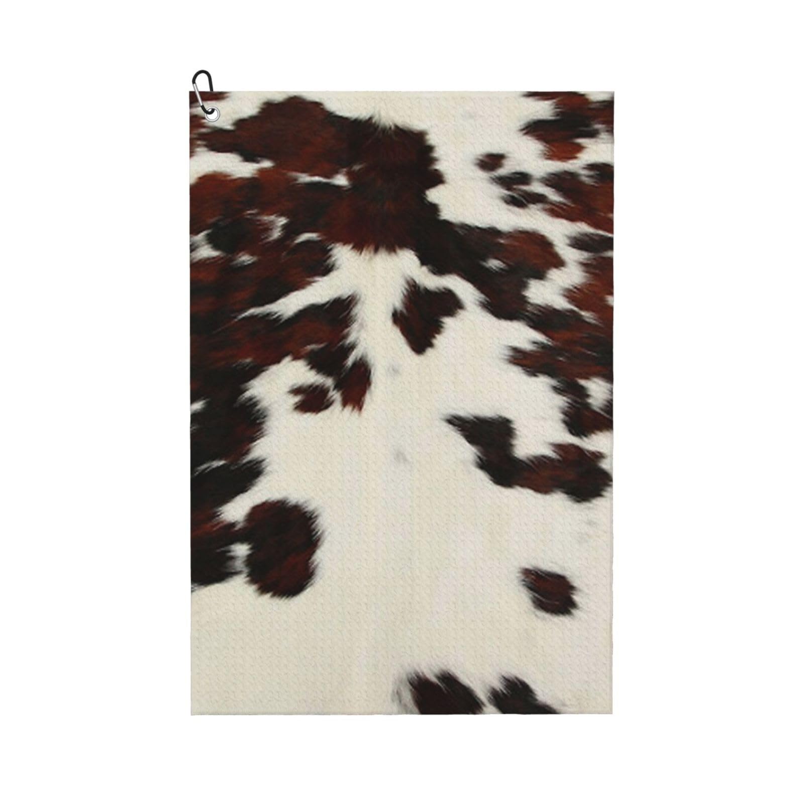 Hnnkloy Cow Spots, 16x24 in Portable Waffle Golf Towels with Carabiner Clip for Golf Bag