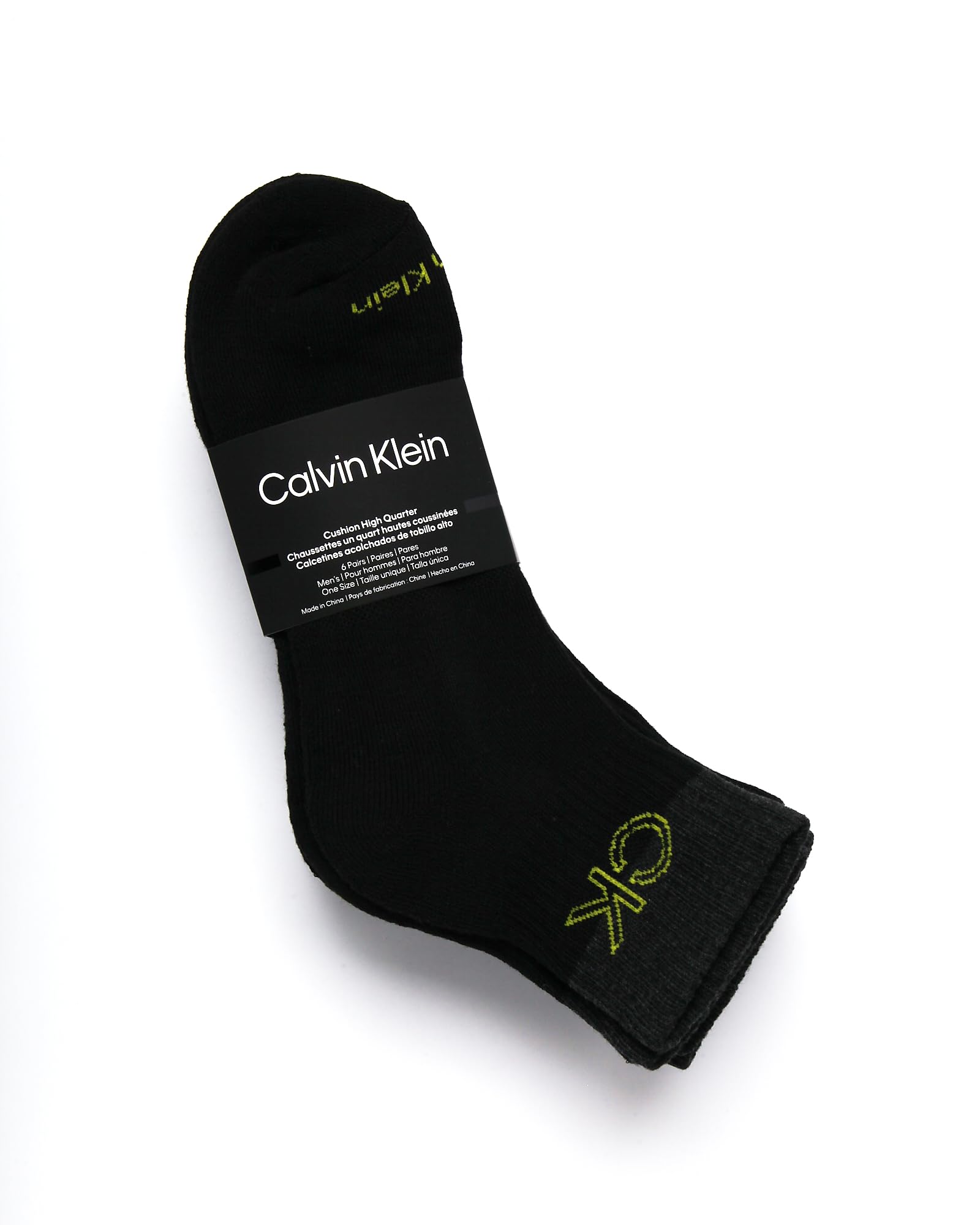 Calvin Klein Calcetines deportivos para hombre, paquete de 6 unidades, con soporte de arco