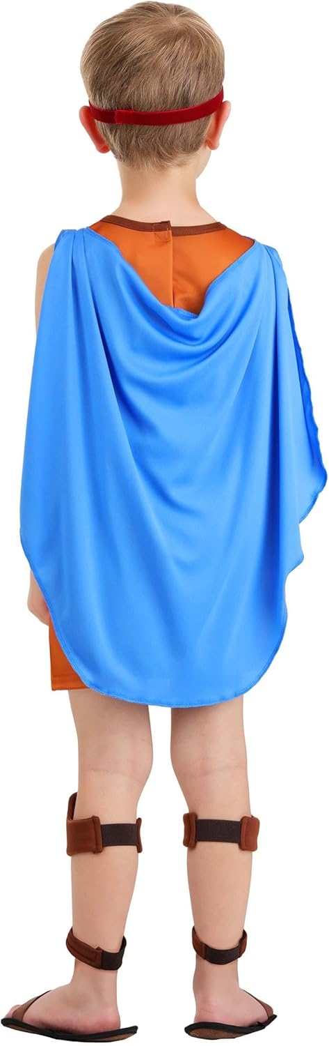 Disney Hercules Toddler Costume with Tunic, Cape, Headband, Gauntlets, and Leg Wraps - Movie Character Halloween Outfit