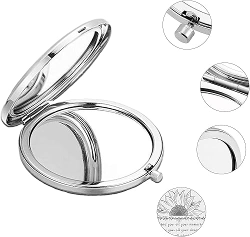 Miniatura 3 de CREATCABIN Espejo de bolsillo compacto de viaje plegable de dos caras, regalo de graduación