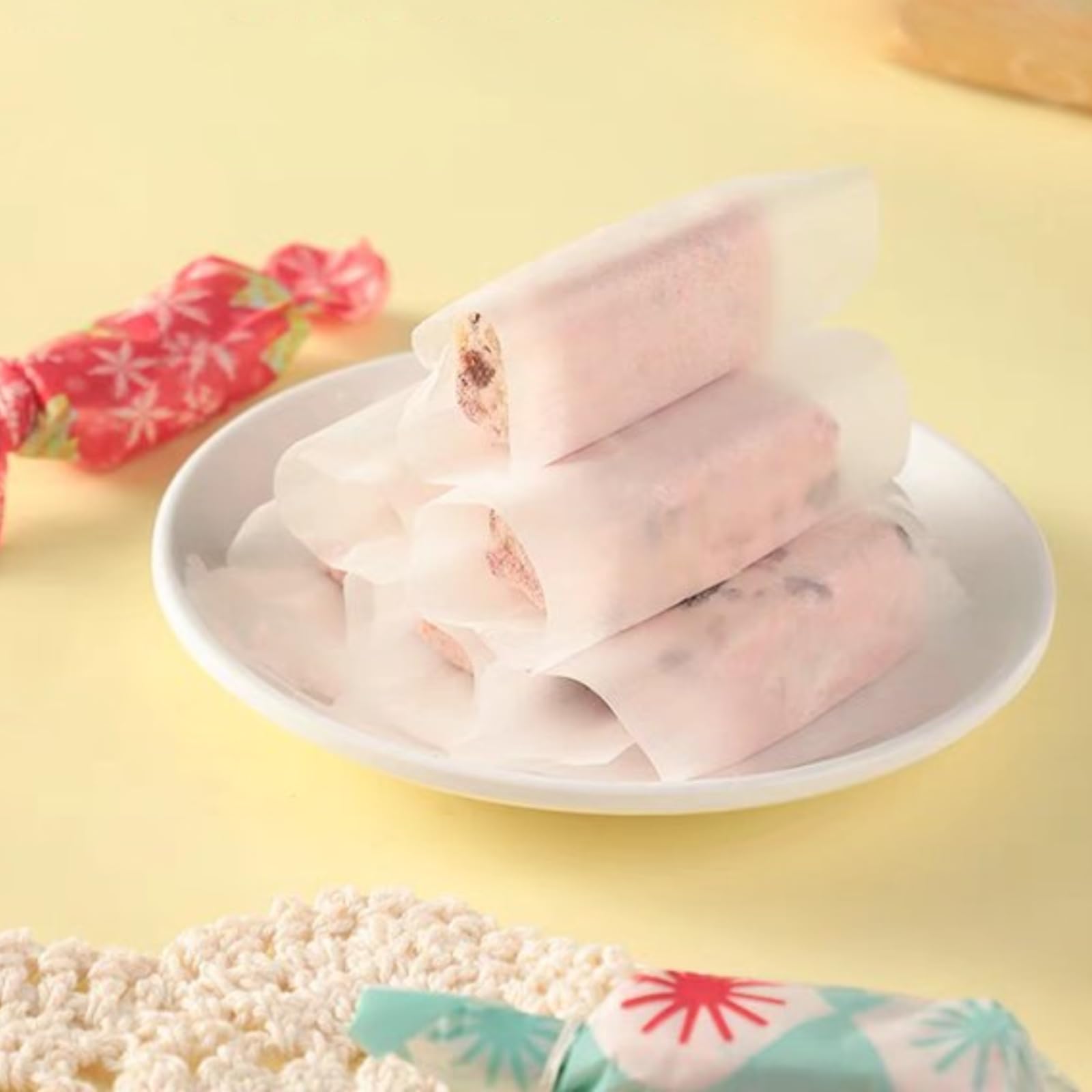Fogli Di Riso Alimentari, Carta Commestibile Wafer Paper, Torrone Paper, Carta per Cialde, Fogli per Confezionare Caramelle Fatte A Mano(500 Pezzi)