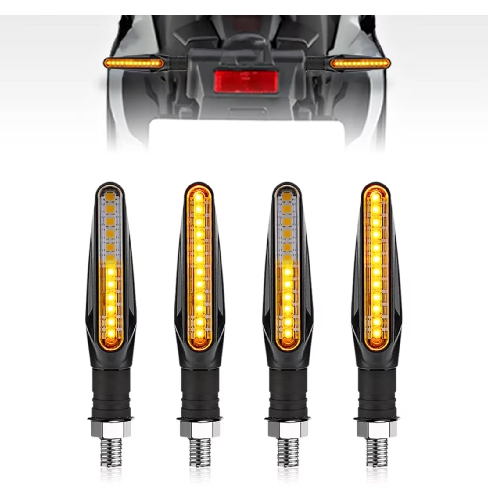 Intermitentes Moto Compatible con para KLE 650 para ZX6R para ZX10R para ZX7R para ZX11 Luces Intermitentes De Motocicleta Luces Intermitentes Ámbar(4pcs)