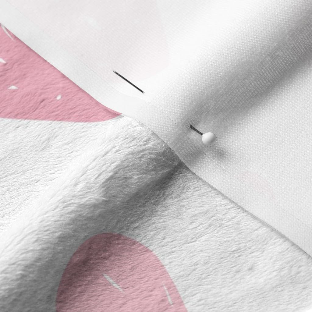 Spoonflower Fabric - Love Heart Pink Pastel Printed on Minky Fabric by The Yard - Sewing Baby Blankets Quilt Backing Plush