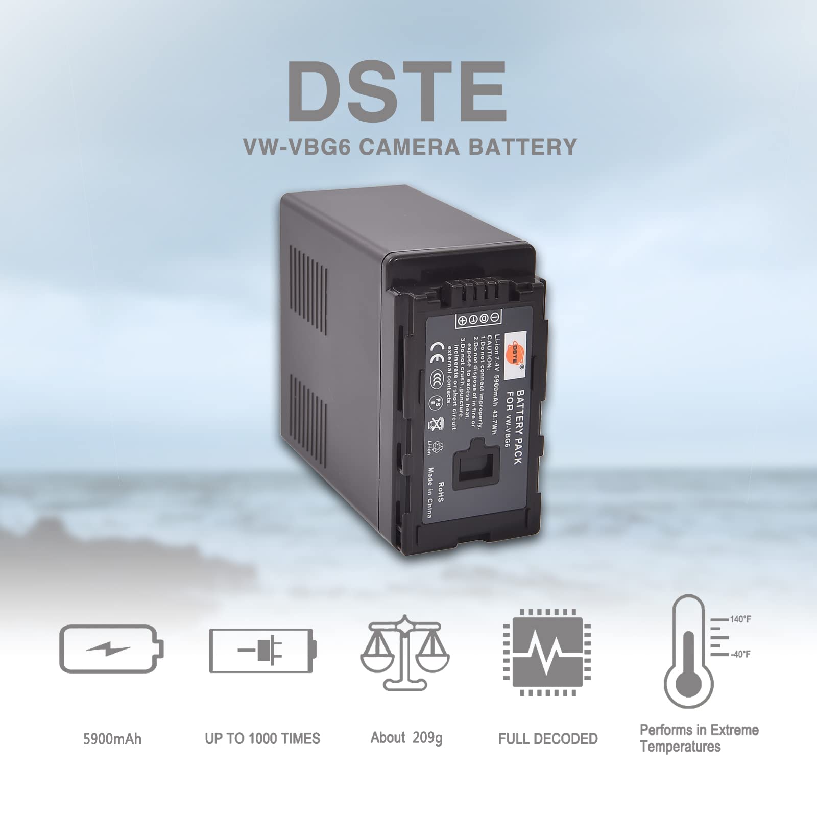 Dste vw-vbg6 ricaricabile Li-Ion batteria + DC61U da viaggio e caricabatteria da auto compatibile