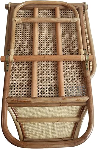 Miniatura 7 de Silla plegable ajustable de ratán de 4 engranajes, silla de playa plegable, para sala de estar, tatami para el hogar y la oficina