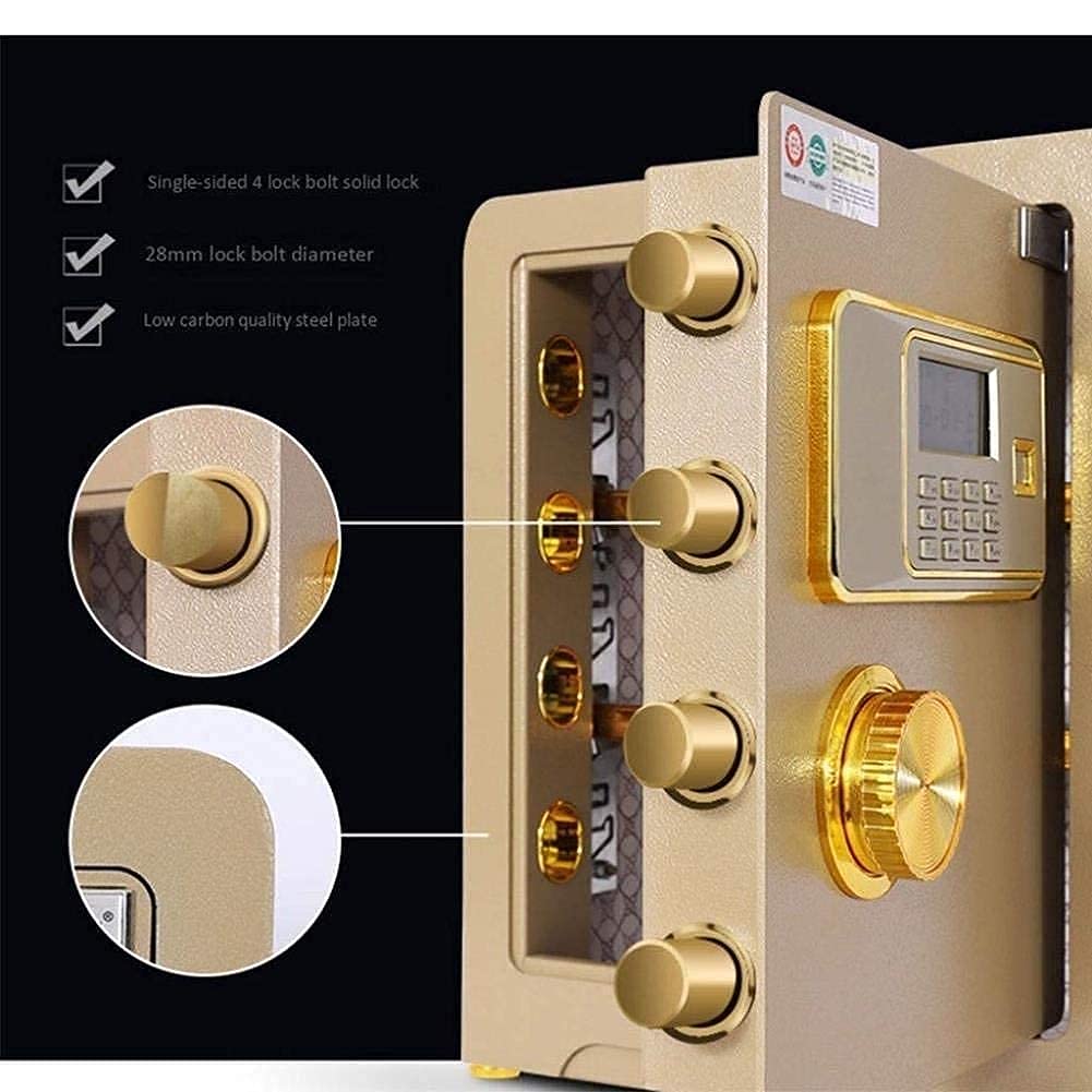 Actualización de Bloqueo Digital, Cajas Fuertes de Alta Seguridad, Caja de Acero de Seguridad, Caja Fuerte para Dinero en Efectivo para Oficina en casa con antirrobo electrónico de 3 Capas, 30 45 cm