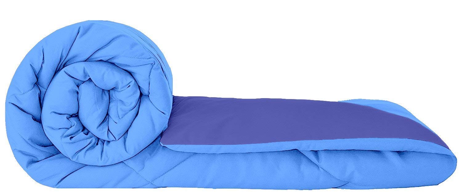 AMZMicrofibre 999 Tc Reversible Comforter (Navy Blue & Sky Blue_King)