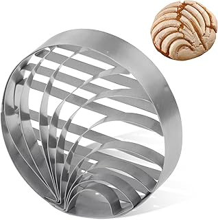 2 in 1 Concha Cutter Mexican Bread Mold Food Grade Stainless Steel Concha Stamp Mold 4 inch Mexican Cookware Bread Cutter Concha Mold for Pan Dulce Mexicano Cortadora De Pan