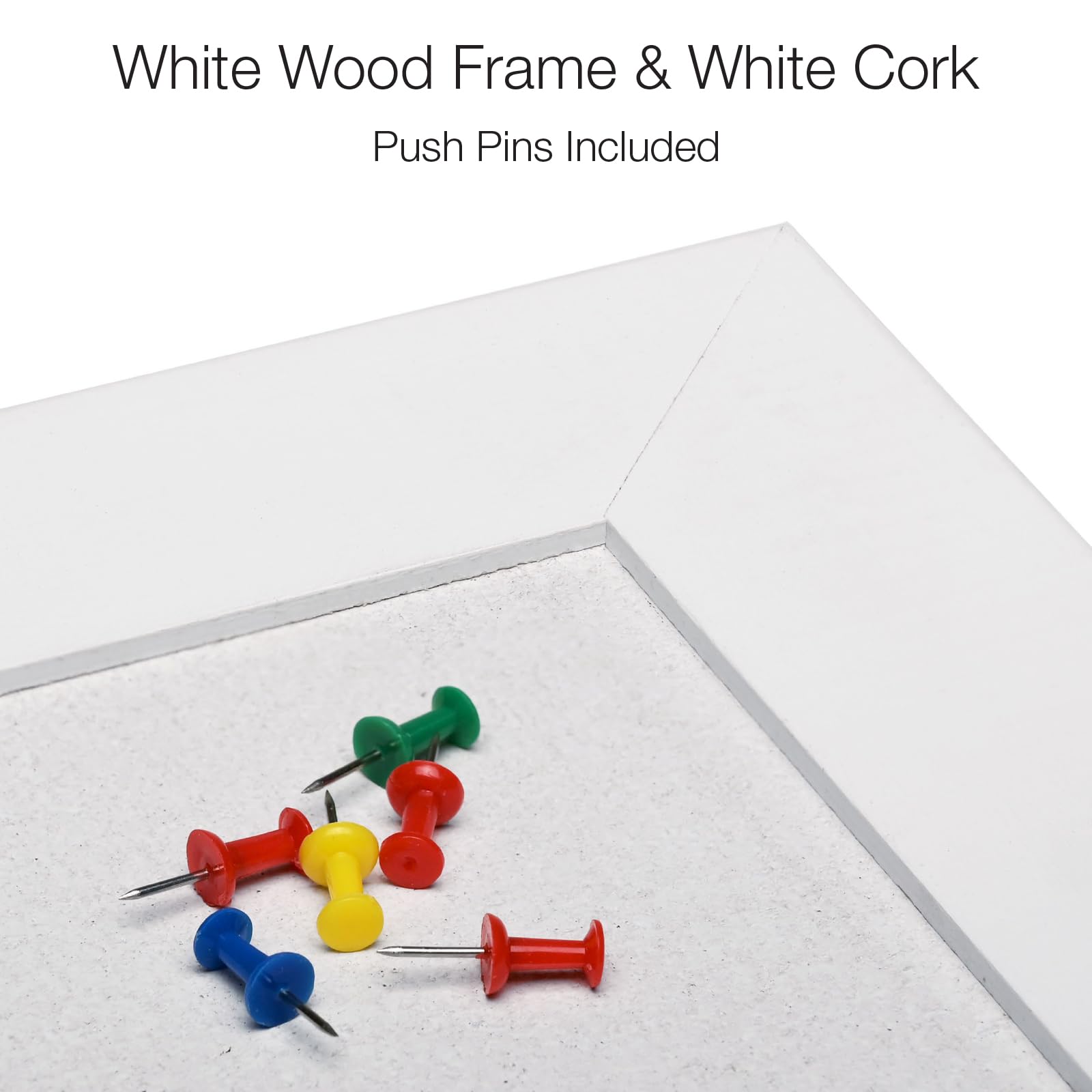 Excello Global Products 61 x 91,4 cm, weißer Holzrahmen, weiße Korkplatte