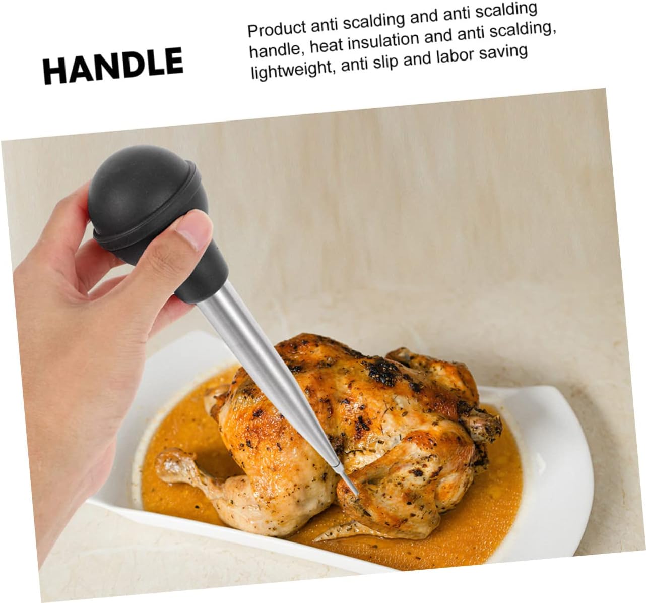 Bbq Injector Tool for Meat Turkey and Chicken Stainless Steel Marinade Seasoning Sauce Pump and Drip Oil Tube for Enhancing Flavor and Tenderizing Meats