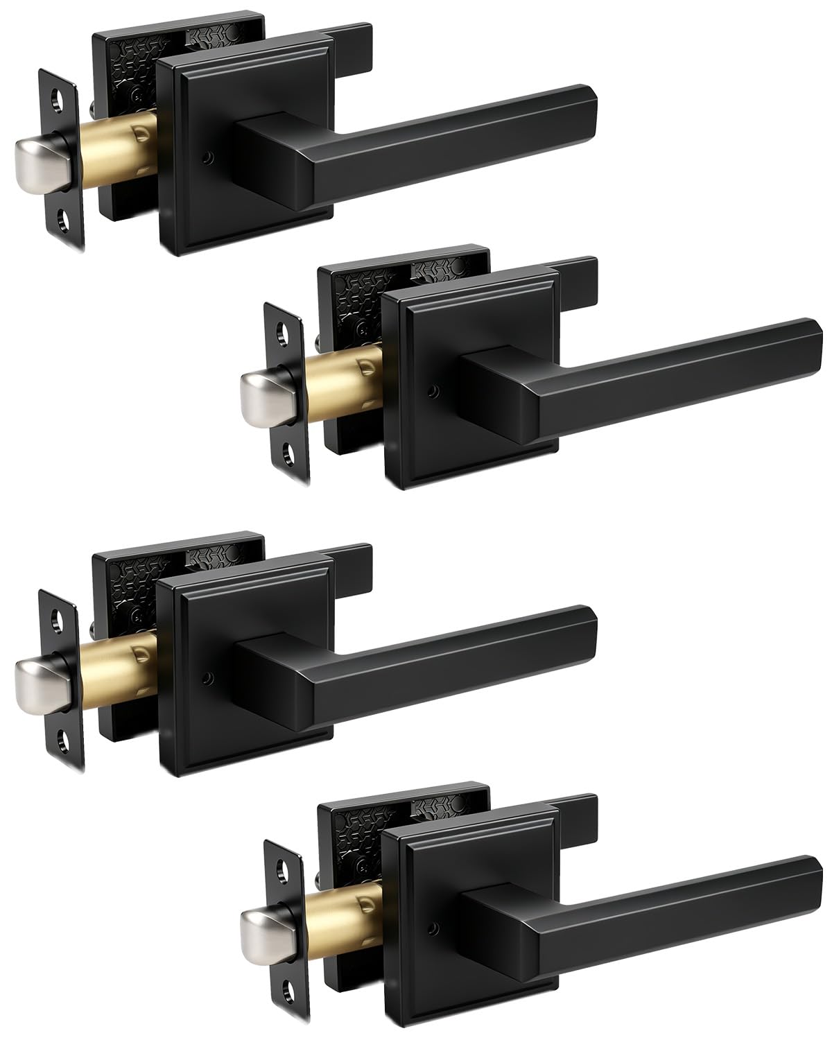 KNOBWELL Matte Black Door Knob with Lock - Keyless Entry -11