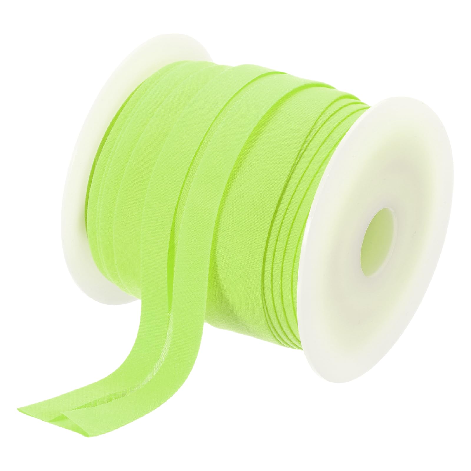 sourcing map 1 Inch Single Fold Bias Tape Polyester Continuous Bulk Bias Tape for Sewing, Seaming Quilting Hemming Binding Crafts (Fluorescent Green 25 Yards)