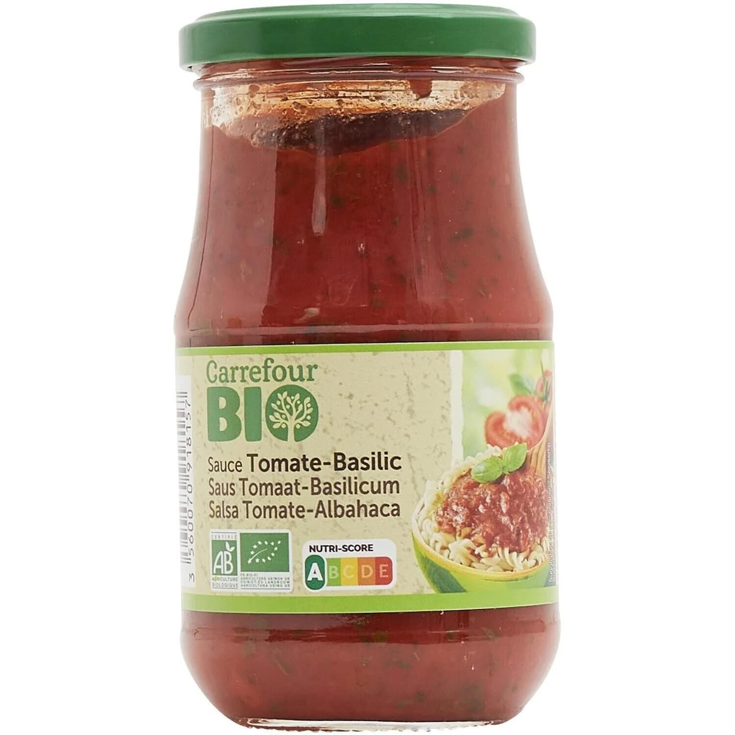 CARREFOUR BIO - Sauce Tomate au Basilic Bio - Recette aux Légumes - le pot de 350g - Le Lot De 4