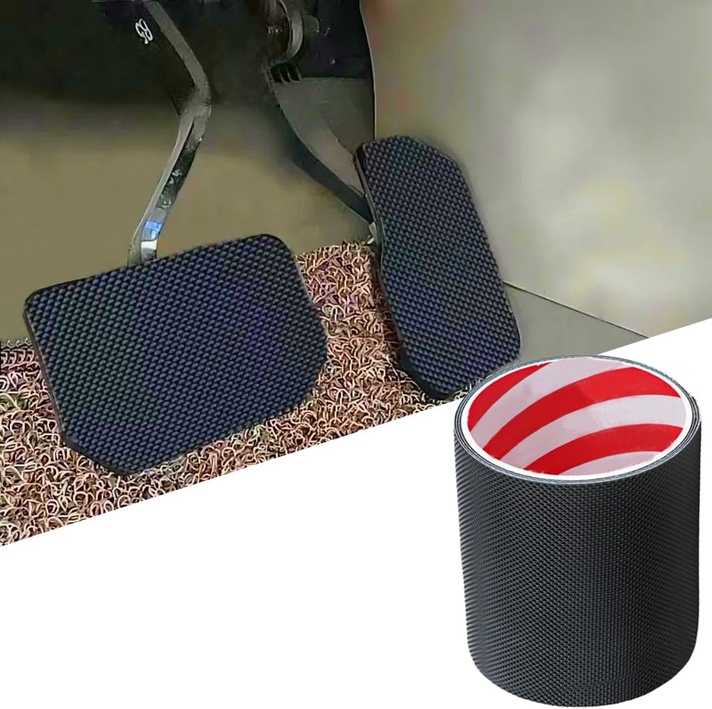 Non-Slip Car Pedal Covers Adhesive Tape Cuttable Universal Rubber Brake Clutch Pedal Pad Cover Sticker for Honda Civic Accord CR-V Acura Toyota BMW VW Ford Chevrolet Gas and Brake Foot Pedals