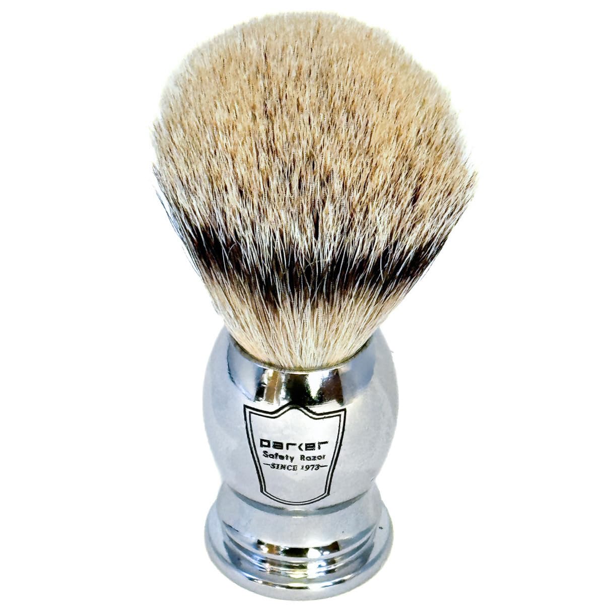 Parker 100% SILVERTIP Badger Shaving Brush – Chrome Handle & Stand – Premium 3-Band Badger Bristles for Smooth, Luxurious Lather Parker 100% SILVERTIP Badger Shaving Brush – Chrome Handle & Stand – Premium 3-Band Badger Bristles for Smooth, Luxurious Lather