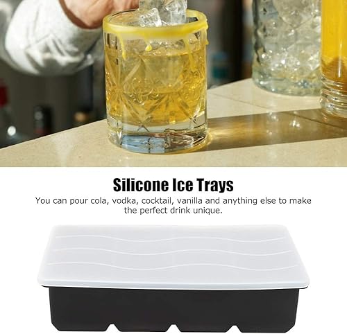 Miniatura 4 de Moldes de silicona para cubitos de hielo de 8 rejillas, bandeja de congelación grande con tapa, molde de accesorios de cocina para molde de bricolaje