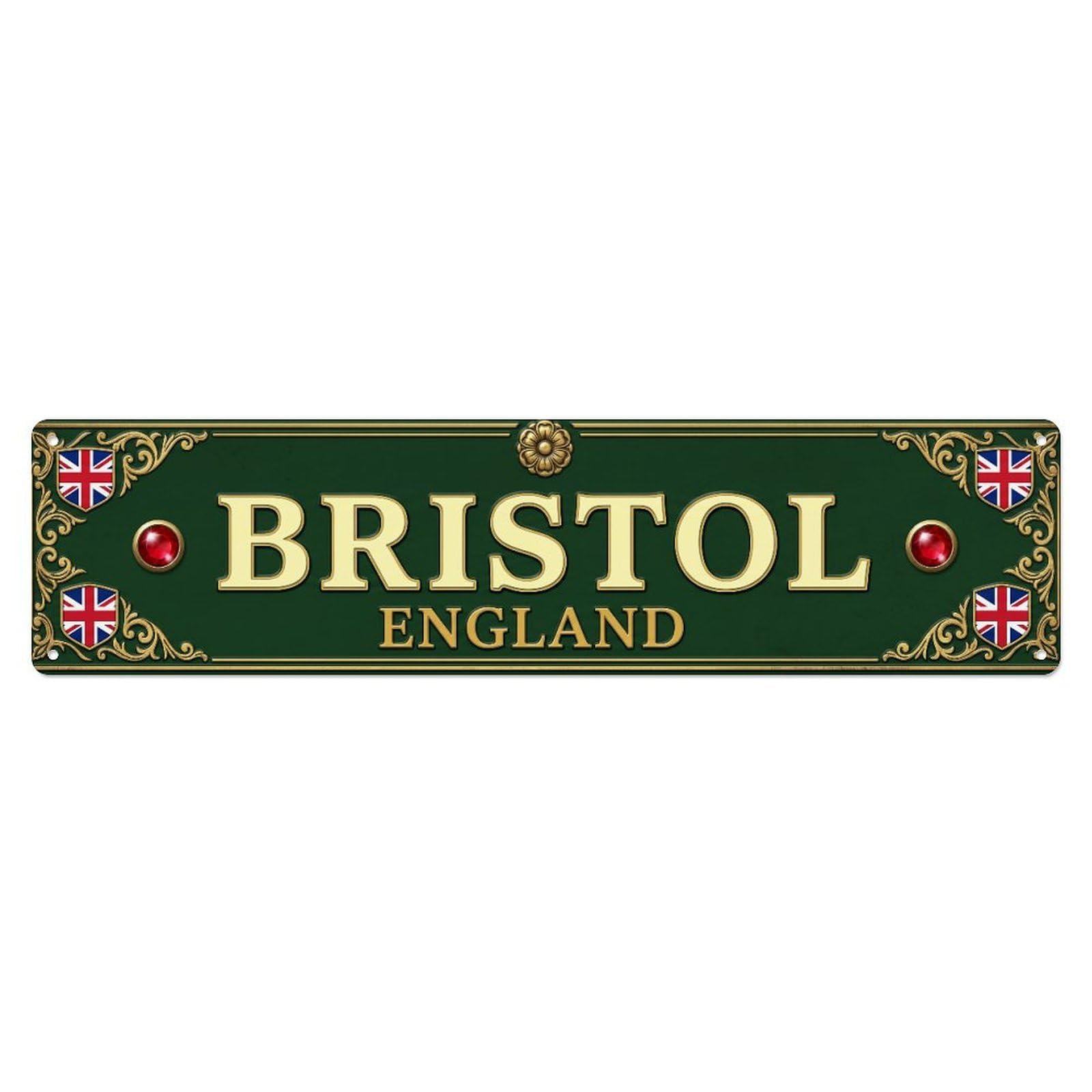 Metal Tin Sign Bristol England Vintage