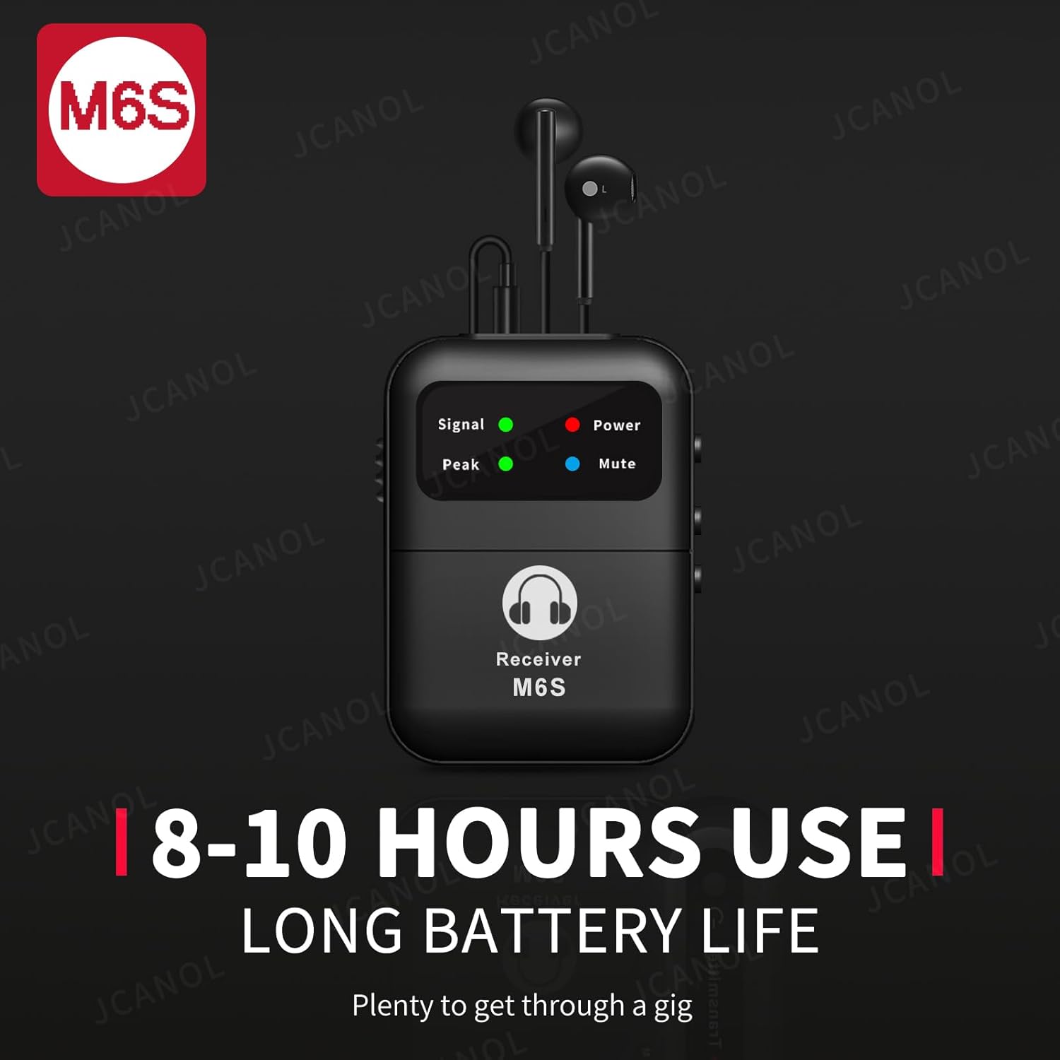 Stereo Wireless in-Ear Monitor System 2.4G Wireless IEM System Stage Monitor with 90° Rotate Transmitter Beltpack Receiver 164ft for Studio, Band (One Receiver)