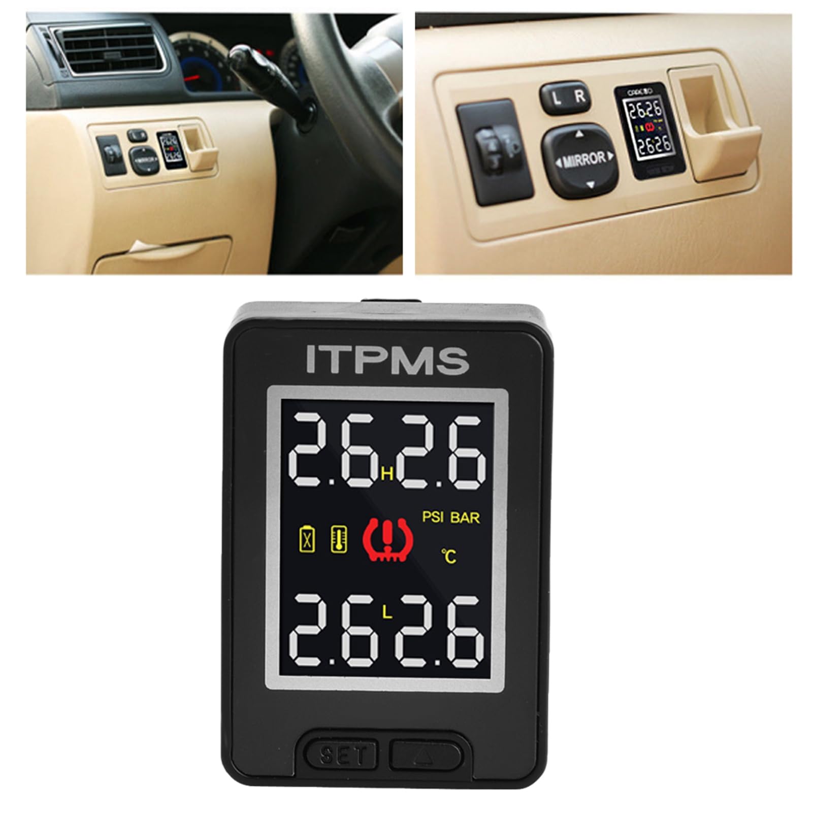 Sensor Presion Interno Bgoodvision Sensore Pressione Pneumatici Sensore Pressione Pneumatici Sensore Pressione Pneumatici di Monitoraggio della Pressione dei Pneumatici per Auto Tpms con 4 Sen
