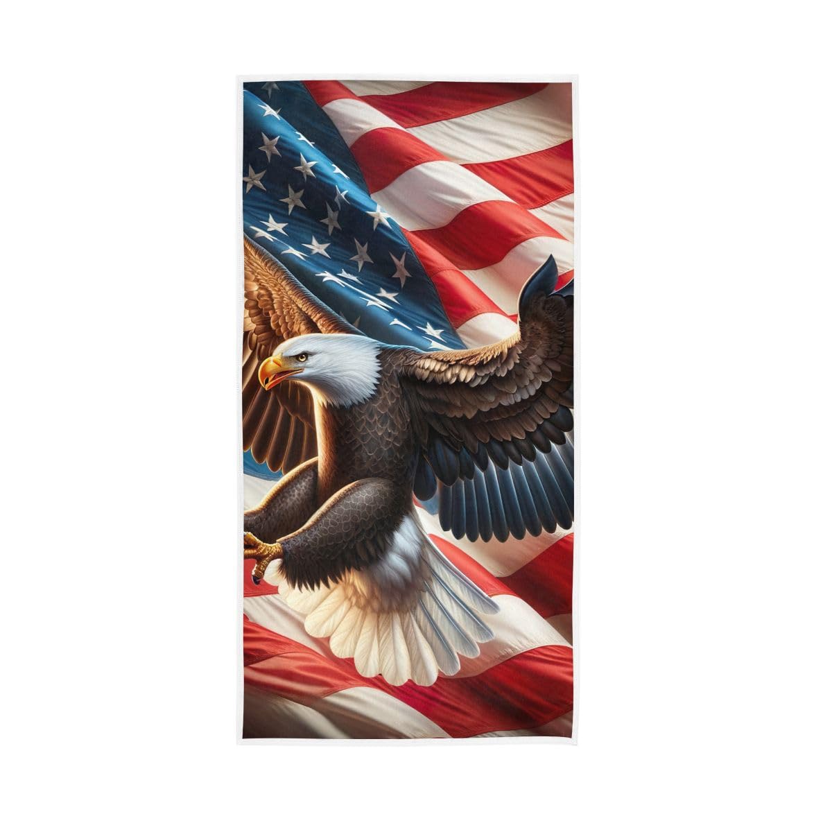LSRCPD Bird American Flag Hand Towel, Multipurpose Bathroom Towel for Bathroom, Gym, Hotel, Spa 15 x 30 Inches