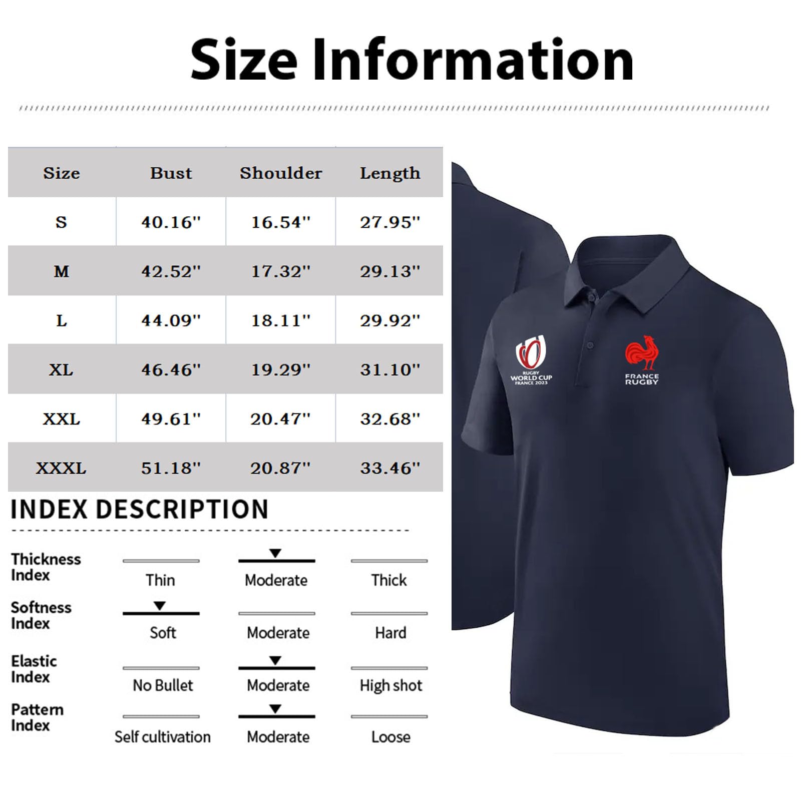 Polo Rugby France 2023 Tee Shirt Rugby Coupe du Monde 2023 Tee Shirt Rugby France 2023 T Shirt Rugby Femme Polo Homme Manches Courtes Casual Sports Polo Shirt Lapel Short Sleeve T-Shirt Top