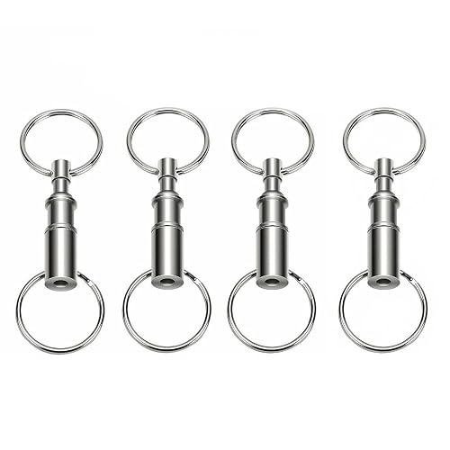 Quick Release Detachable Pull Apart Keychain Key Rings Clip Double