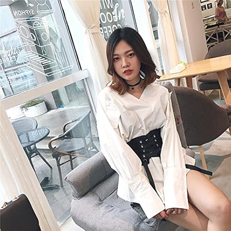 Amazon Co Jp Just Style 見せる 魅せコルセット ボディス 服の上から使えるコルセット ウエストマーク ハイウエスト Ju147 24 服 ファッション小物