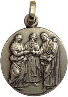 I G J 925 Sterling Silver Marriage of Mary and Saint Joseph Medal - 100% Made in Italy - Religous Gift