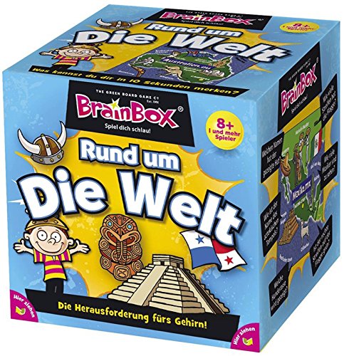 Brain 2094901 Box 94901 Rund um die Welt, Lernspiel, Quizspiel für Kinder ab 8 Jahren, weiß